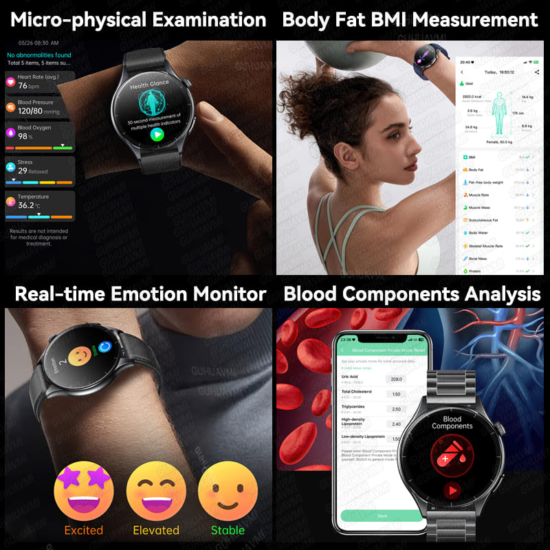 2025 New ECG+PPG Health Diagnosis Smartwatches Men Women Clock Uric Acid Lipid BP Heart rate Tracker NFC Sports Smart Watch IOS