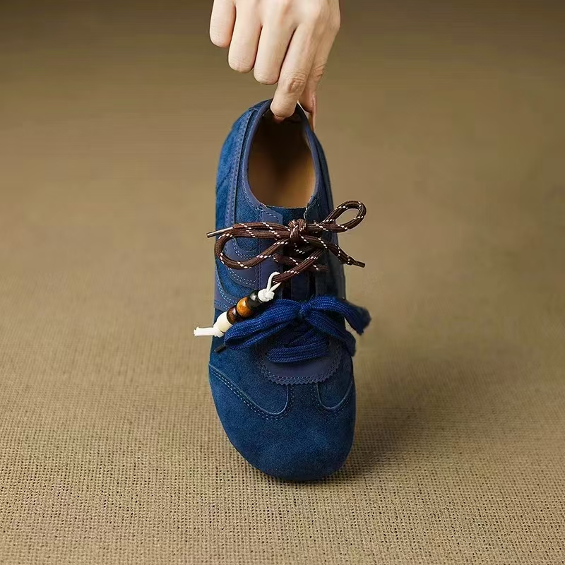 Women's Shoes Flats Casual Sneakers Round Toe Barefoot Woman Elegant Low Heel Stylish Trend Luxury High Quality Blue Vulcanize