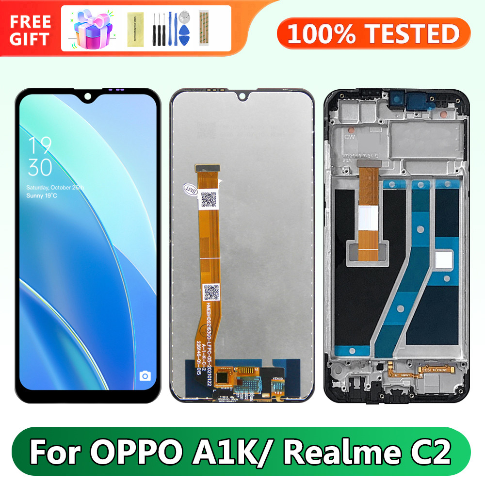 6.1" Display Screen for Oppo A1k CPH1923 Lcd Display Digital Touch Screen with Frame for Oppo Realme C2 RMX1941 RMX1945 Screen