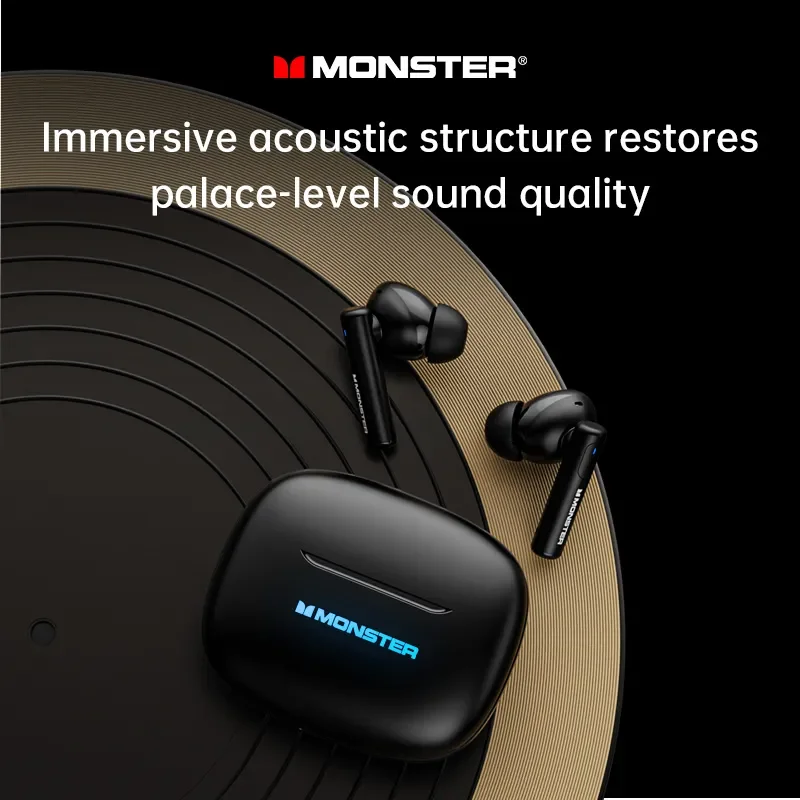Monster XKT26 Bluetooth 5.4 Earphones TWS Hifi Stereo Wireless Headphones Gamer Headset Noise Reduction Sports Earbuds 2025 New