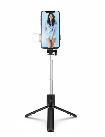 Selfie Stick with LED Beauty Light and Tripod Stand
