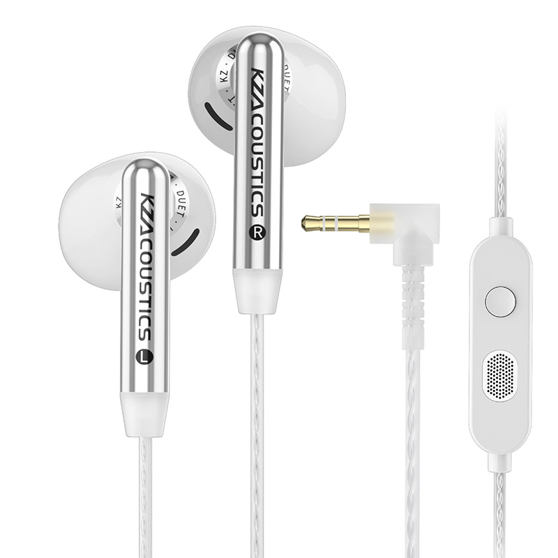 KZ Duet Quad Core Dual Dynamic Drivers In-ear Wired Headphones for HiFi Music Gaming Stereo Sound Quality Headphones