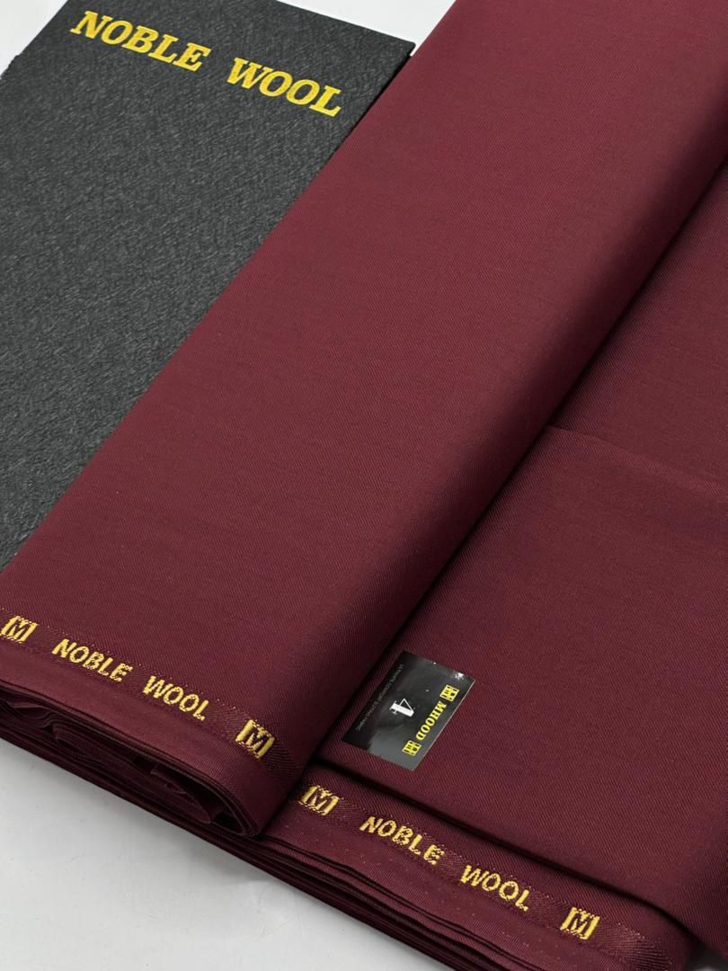 Noble Wool Men's Fabric - Premium Burgundy & Charcoal