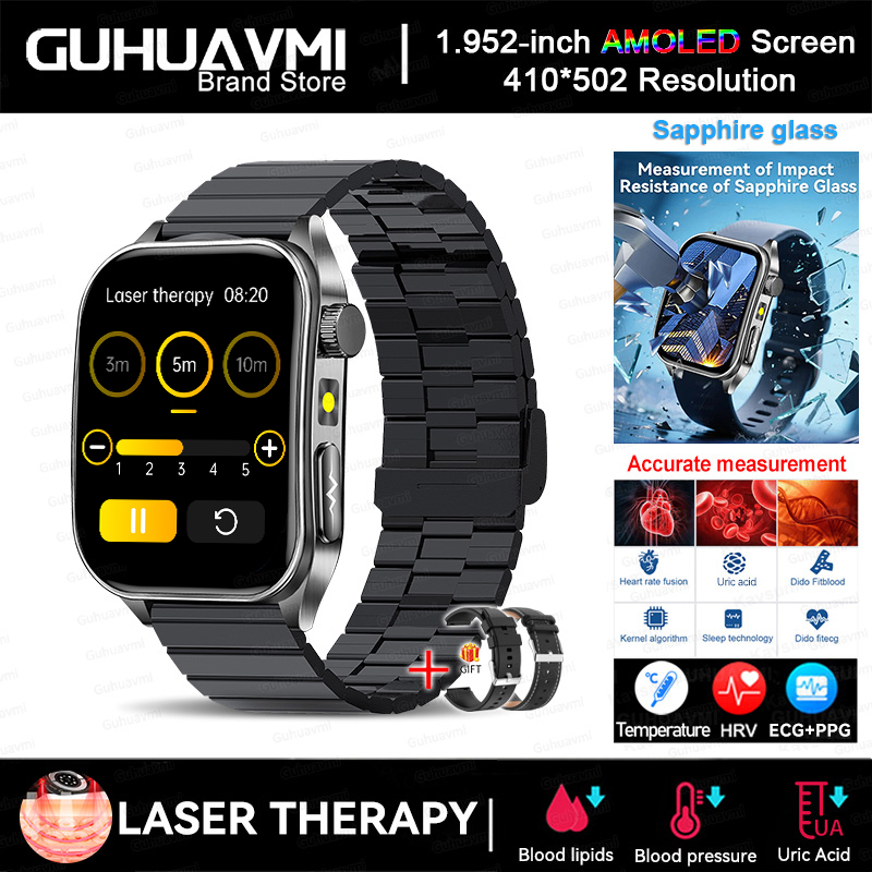 2025 New AI-GPT  Diagosis ECG Health Smart Watch Men Blood Pressure Lipid Uric Acid  Intelligent Q&A Health smart bracelet  Men