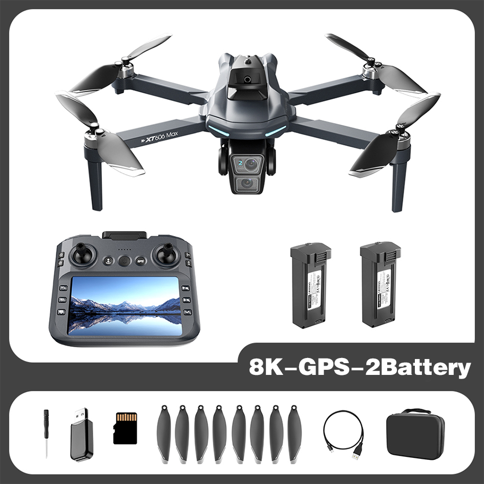 XIAOMI NEW XT606 GPS Drone 8K HD Professional dual camera 5G WIFI FPV Obstacle Avoidance Brushless RC Quadcopter Dron toy MIJIA