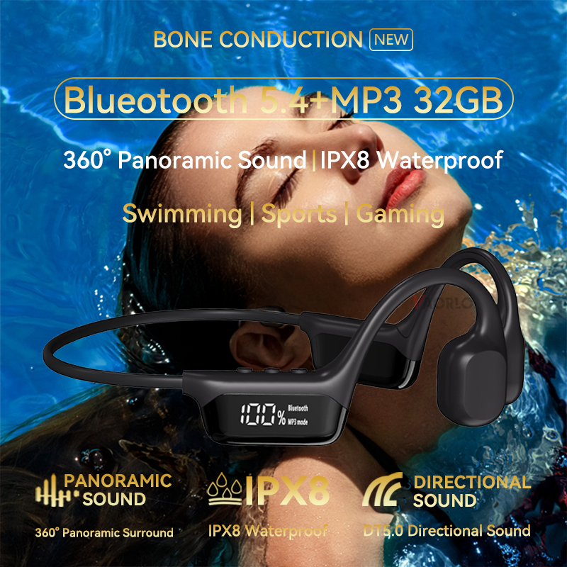Xiaomi Bone Conduction Earphones Bluetooth Wireless IPX8 Waterproof Swimming MP3 Player Hifi Stereo Headphone with Mic Headset