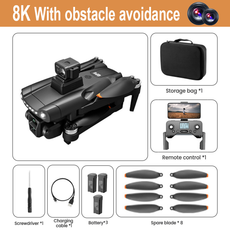 For Xiaomi V198GPS Drone 8K Profesional Camera Brushless Obstacle Avoidance Aerial Optical Foldable Quadcopter Mini Drone kidtoy