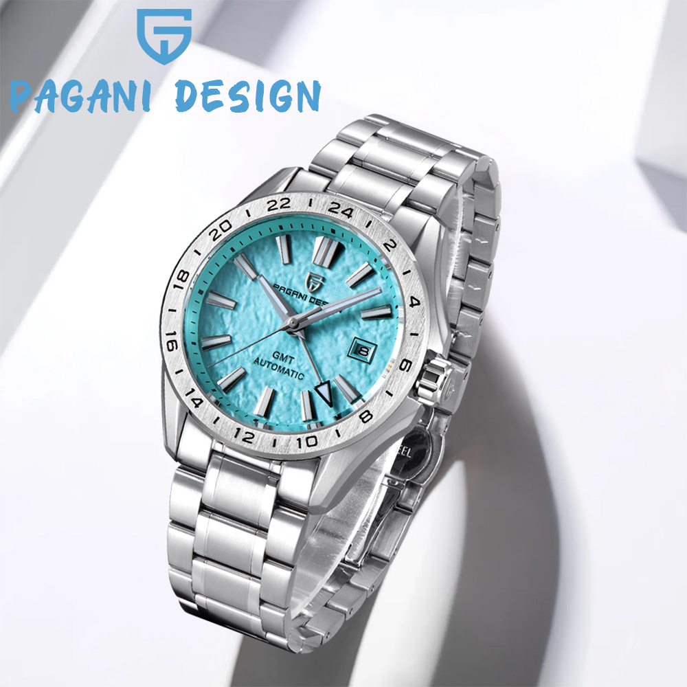 PAGANI DESIGN New Brand Luxury Mechanical Automatic Watch StainlessSteel Waterproof luminous Watch Date WaveDial watches for man