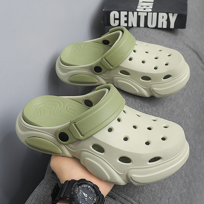 Summer Men's Thick-Soled Non-Slip Breathable Toe-Cap Sandals Casual Beach Slippers