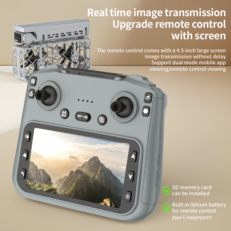 New S161 MAX Drone 4.5-inch Professional 4K HD Camera Aerial FPV brushless motor with Large Screen Remote Control Drone Toys