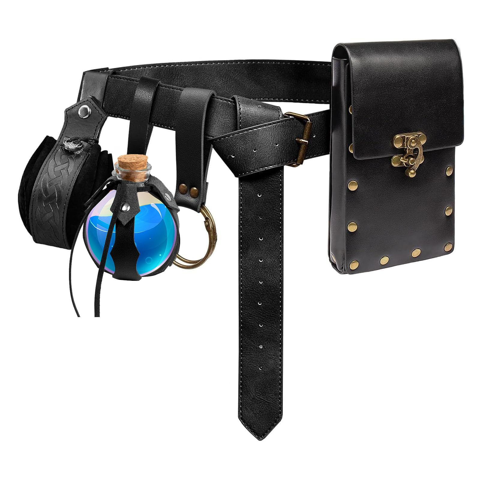 4pcs Medieval Knight Style Renaissance Retro Belt Bag For Men Viking Waist Bag Cosplay Decoration For Halloween And Pirate LARP