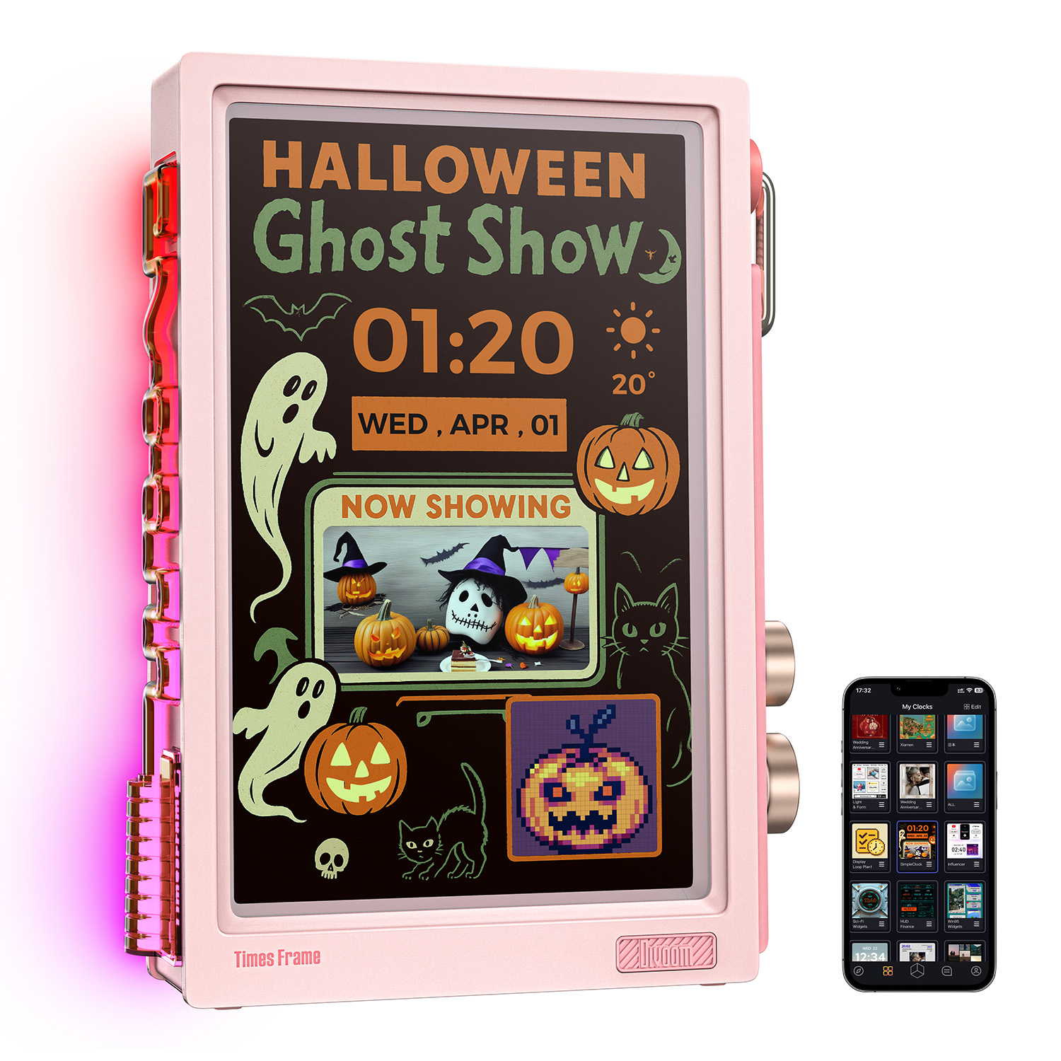 Divoom Times Frame 10.1'' Gaming Screen WiFi Smart HD Pixel Display, DIY Clock, Crypto/Stock Ticker, Weather Calendar Desk Gift