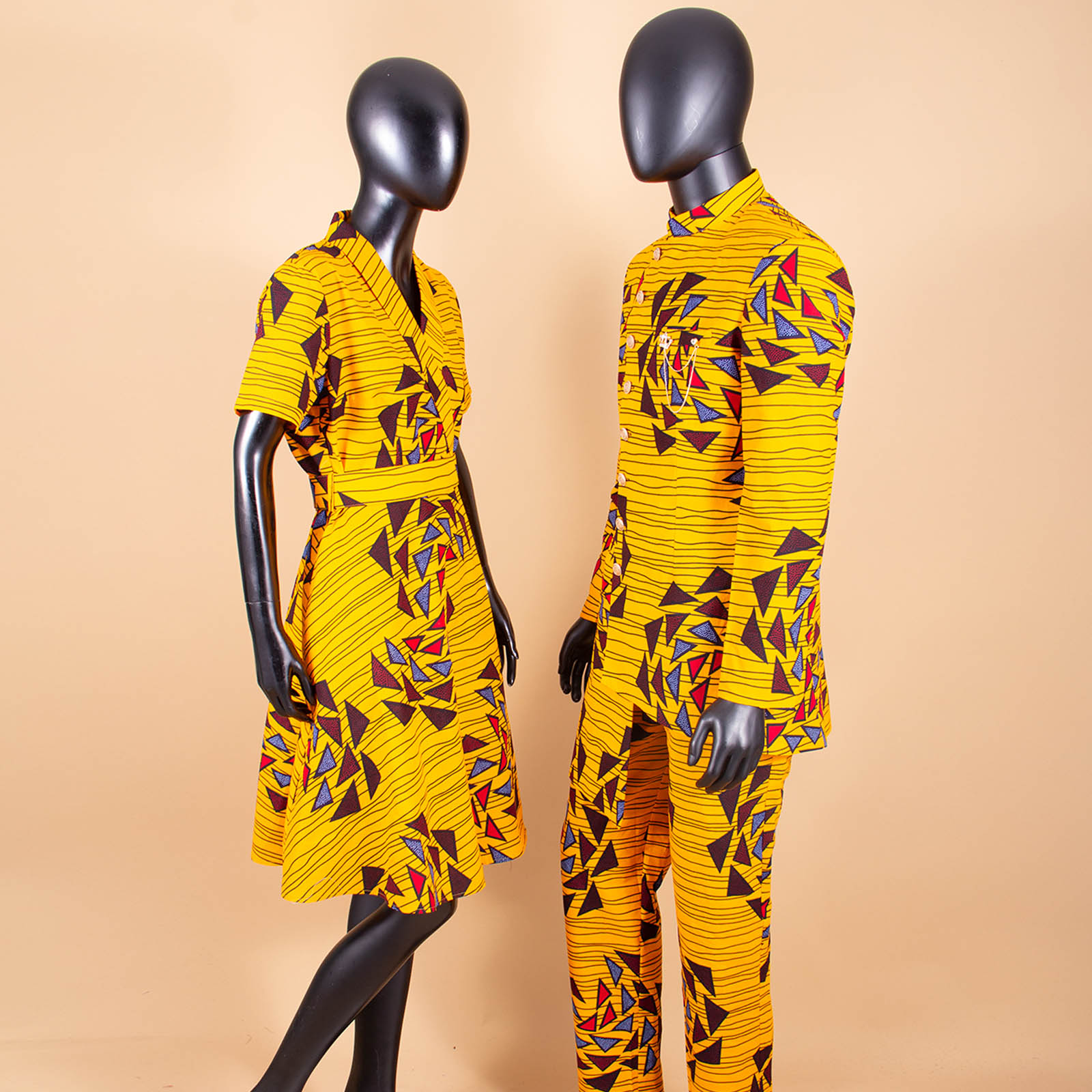 African Suits for Men Single Breasted Fit Jackets Matching Couple Outfits Bazin Riche Dashiki Print Dresses Trench Coats Y23C007