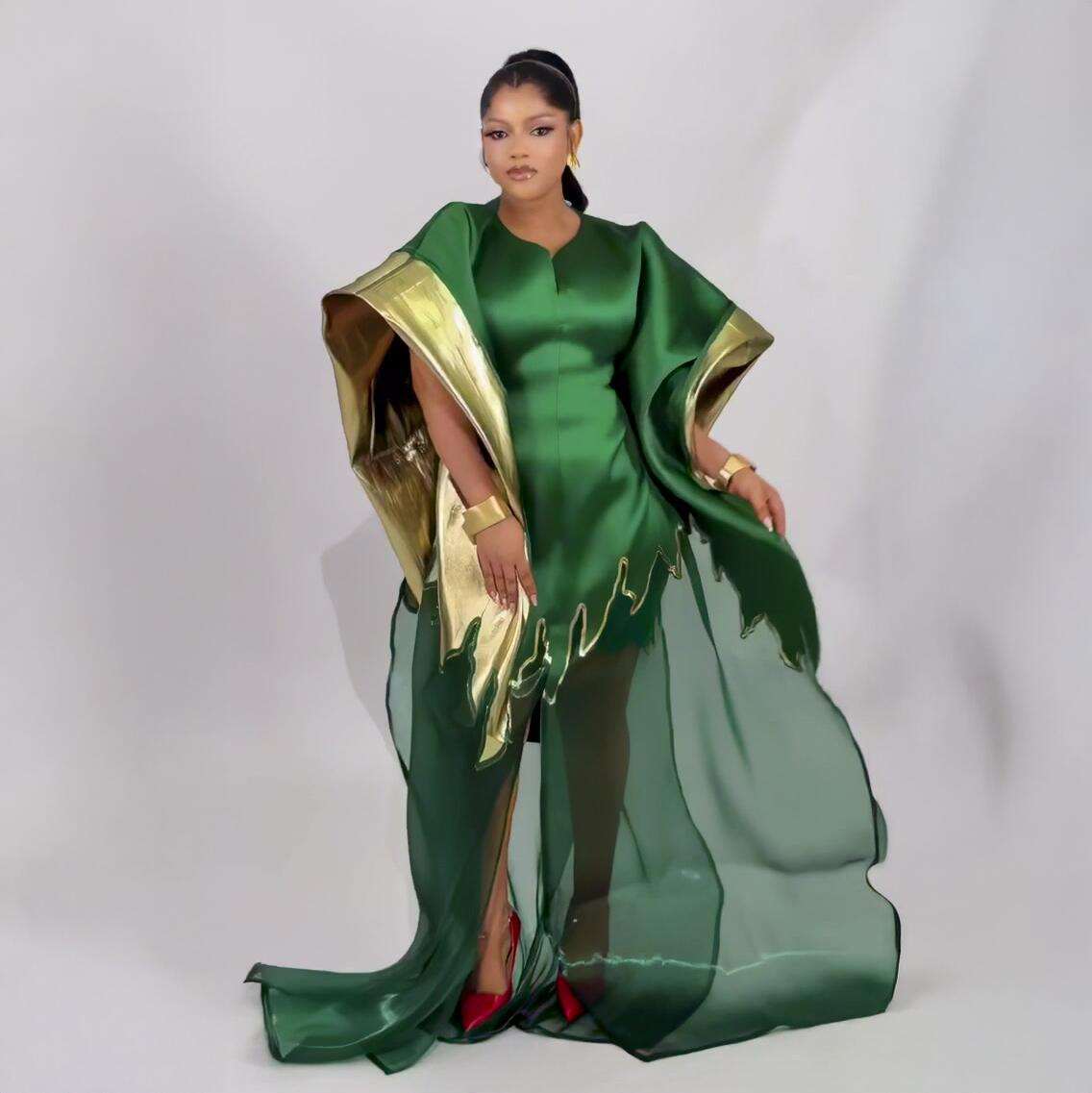 Fashion Two-Piece Pair with lace lingerie Boubou Women's Dress Luxurious African Fabric Clothing for Women