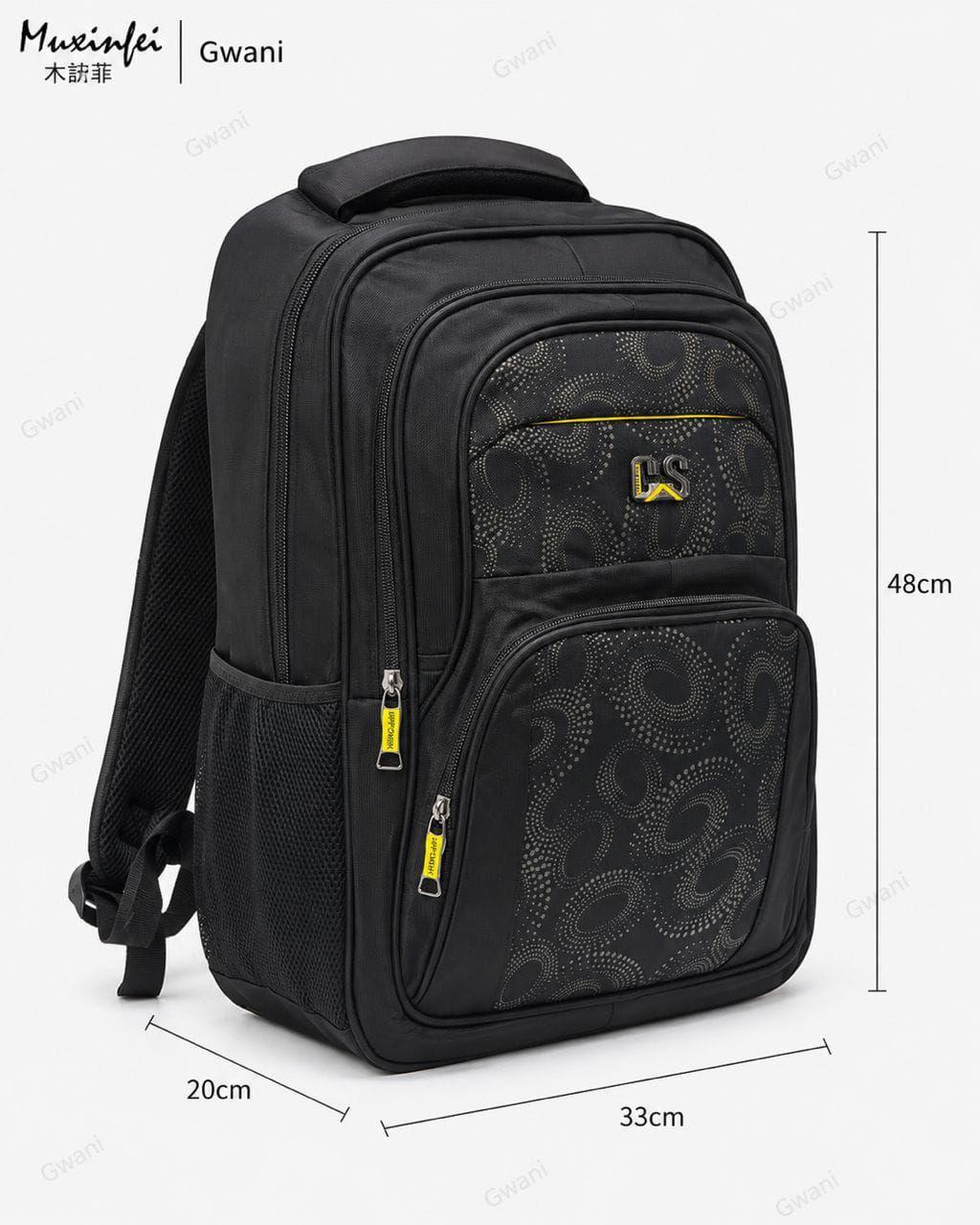 CAT Brand Blue Backpack with Yellow Accents