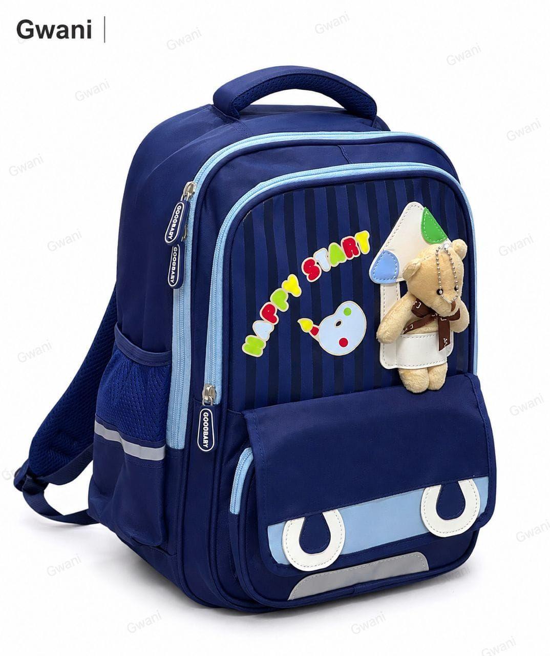 Gwani Kids Purple Backpack with Cute Bear Pouch