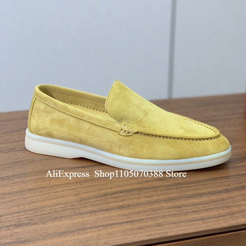 large size 35-51 highquality all Genuine leather walking men's loafers sheepskin Casual comfortable Sheep suede men's shoes