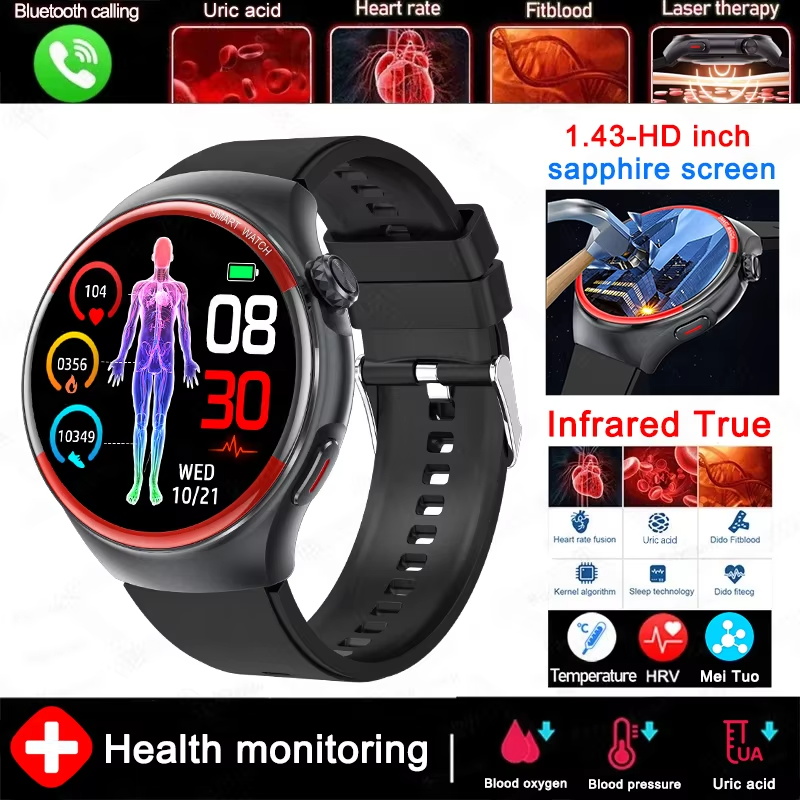 2025 For HUAWEI New High-Precision Laser Detection Smart Watch Men HRV Blood pressure Heart Rate NFC HD call Health Sports Watch