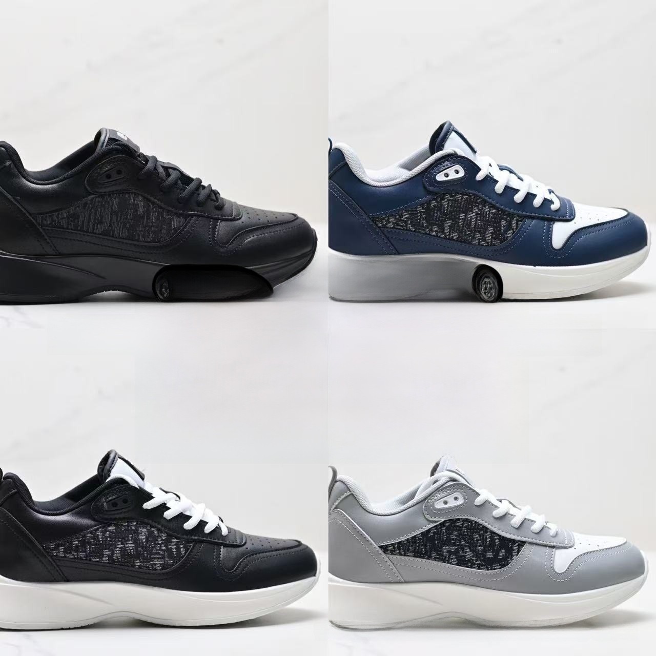 Fashionable Embroidered Low-Top Dad Shoes D-Home B25 Station Casual Thick-Heeled Sports Shoes for Men Retro Rubber Outsole