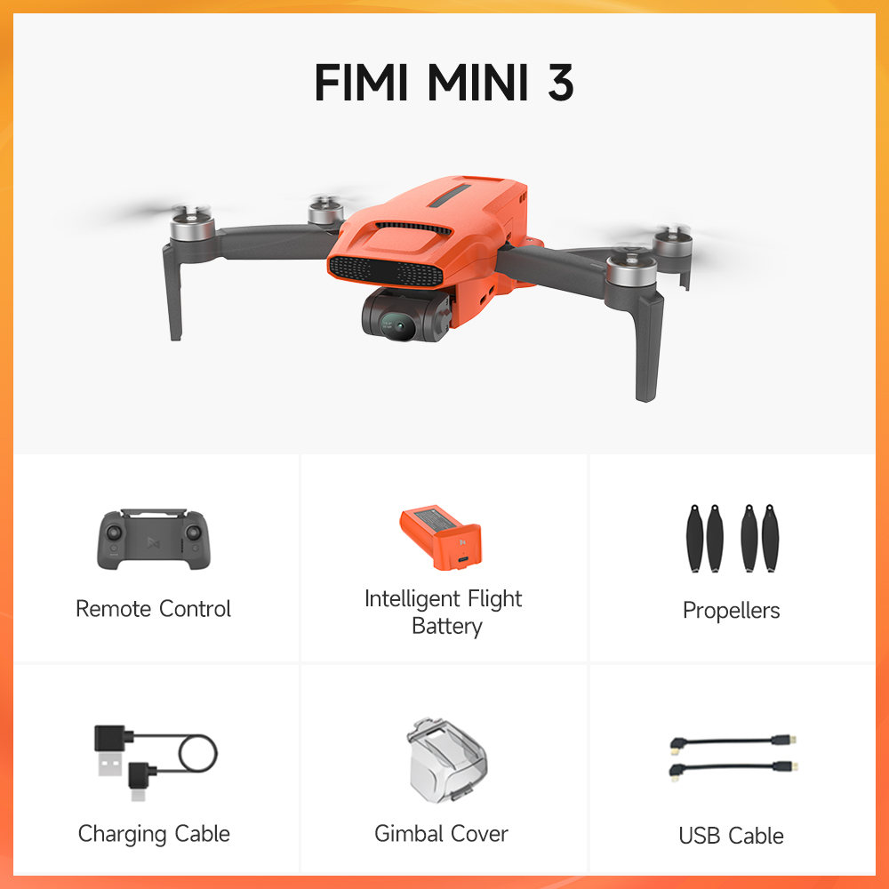Newest FIMI MINI 3 Rescue Drone 8K Time-lapse Photography 4K/60fps Video 3-Axis Mechanical Gimbal Professional Drone