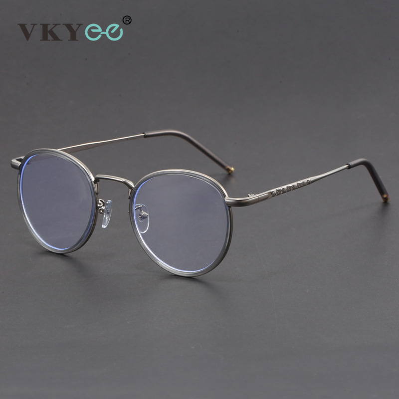 VICKY New Retro Round Geometric Design Men's and Women's Anti-blue Light Reading Glasses Can Be Customized Prescription 1043
