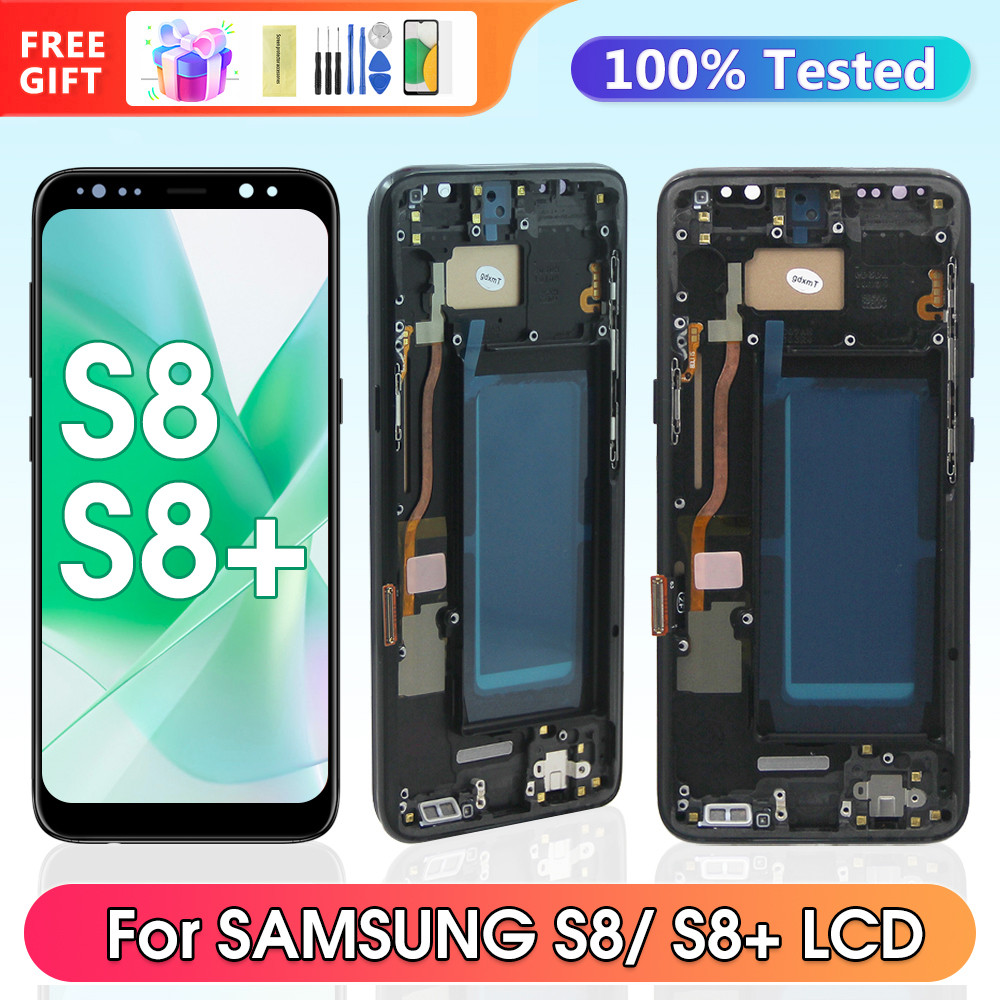 TFT Screen for Samsung Galaxy S8 Plus S8+ G955F Lcd Display Digital Touch Screen with Frame for Samsung Galaxy S8 G950F Screen