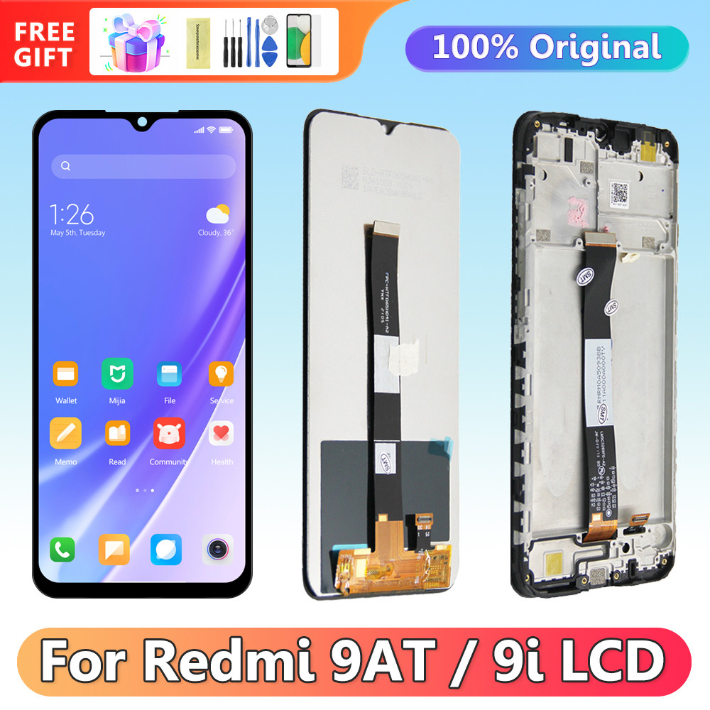 6.53'' Display for Xiaomi Redmi 9AT M2006C3LVG Lcd Display Digital Touch Screen with frame for Redmi 9i M2006C3LII Replacement