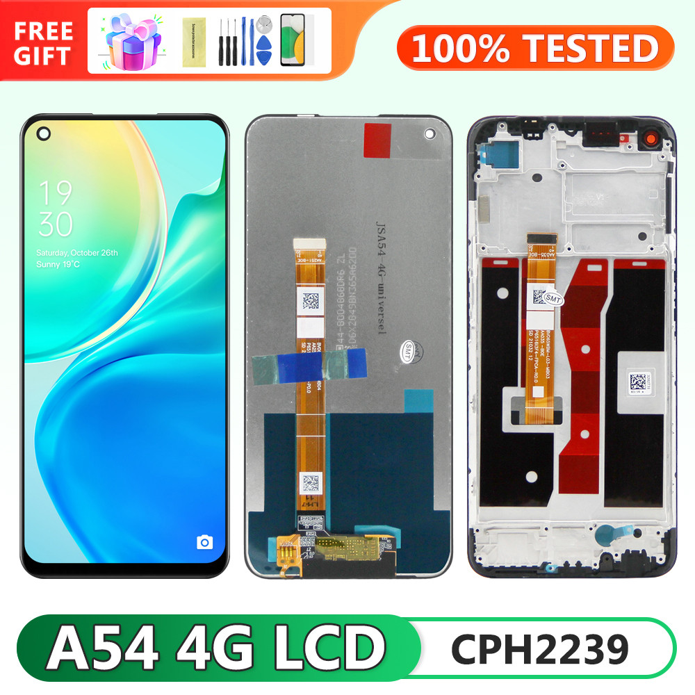 6.51" Screen for Oppo A54 CPH2239 Lcd Display Digital Touch Screen Digitizer Assembly with Frame for Oppo A54 4G Replacement