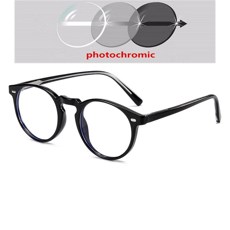 GSBJXZ TR90 Blue Light Blocker Round Nearsighted Eyeglasses Women Men Student Optical Glasses Prescription 0 -0.5 -0.75 To -6.0