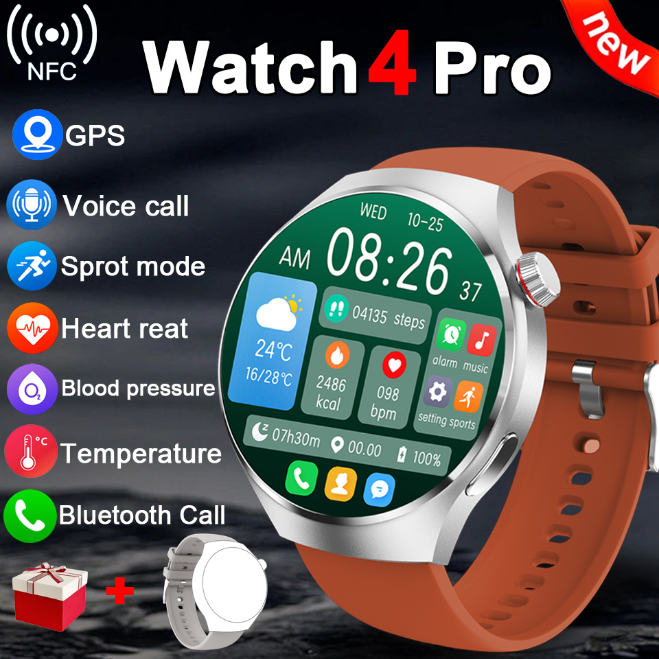 2025New For Huawei Watch4 PRO Smart Watch Men Ms.Watch 4 Pro HD Screen Bluetooth Call NFC GPS Heart rate waterproof SmartWatch