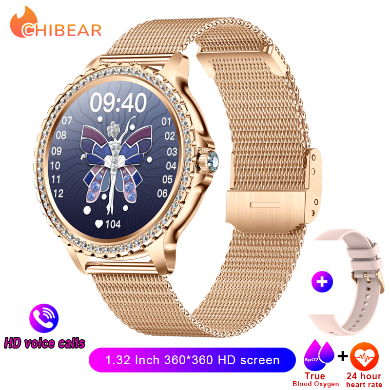 2025 New Fashion Women Smart Watch AMOLED HD Screen Sports Watch Health Heart Rate Voice Call Smart Watch For Android IOS