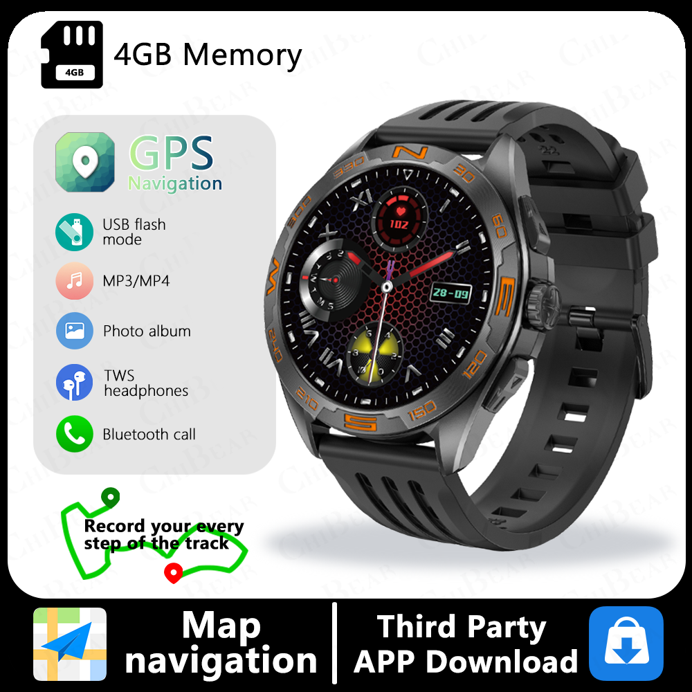 2025 For HUAWEI Smartwatch Men GPS Map Navigation 4G Memory HD Call Recording AMOLED Screen Chatgpt Sports Waterproof SmartWatch