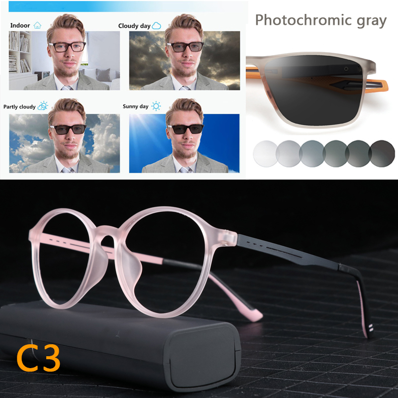 Ultralight Titanium Retro Round Anti Blue Light Photochromic Reading Glasses For Men Computer Presbyopic Eyeglasses Women
