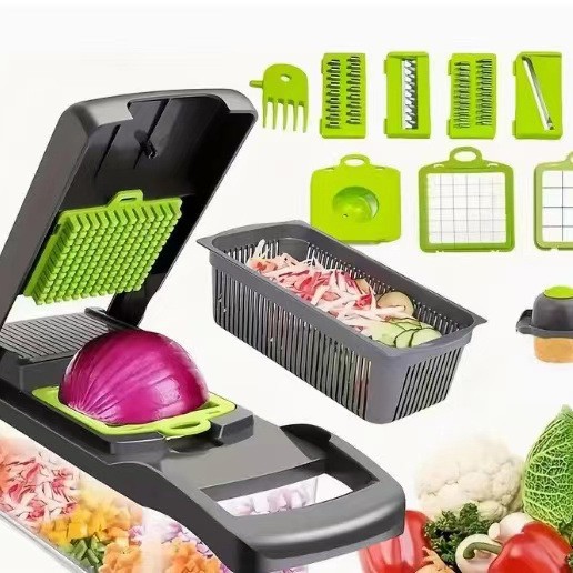 Multifunctional Vegetable Slicer with 9 Blades - Kitchen Dicer & Shredder