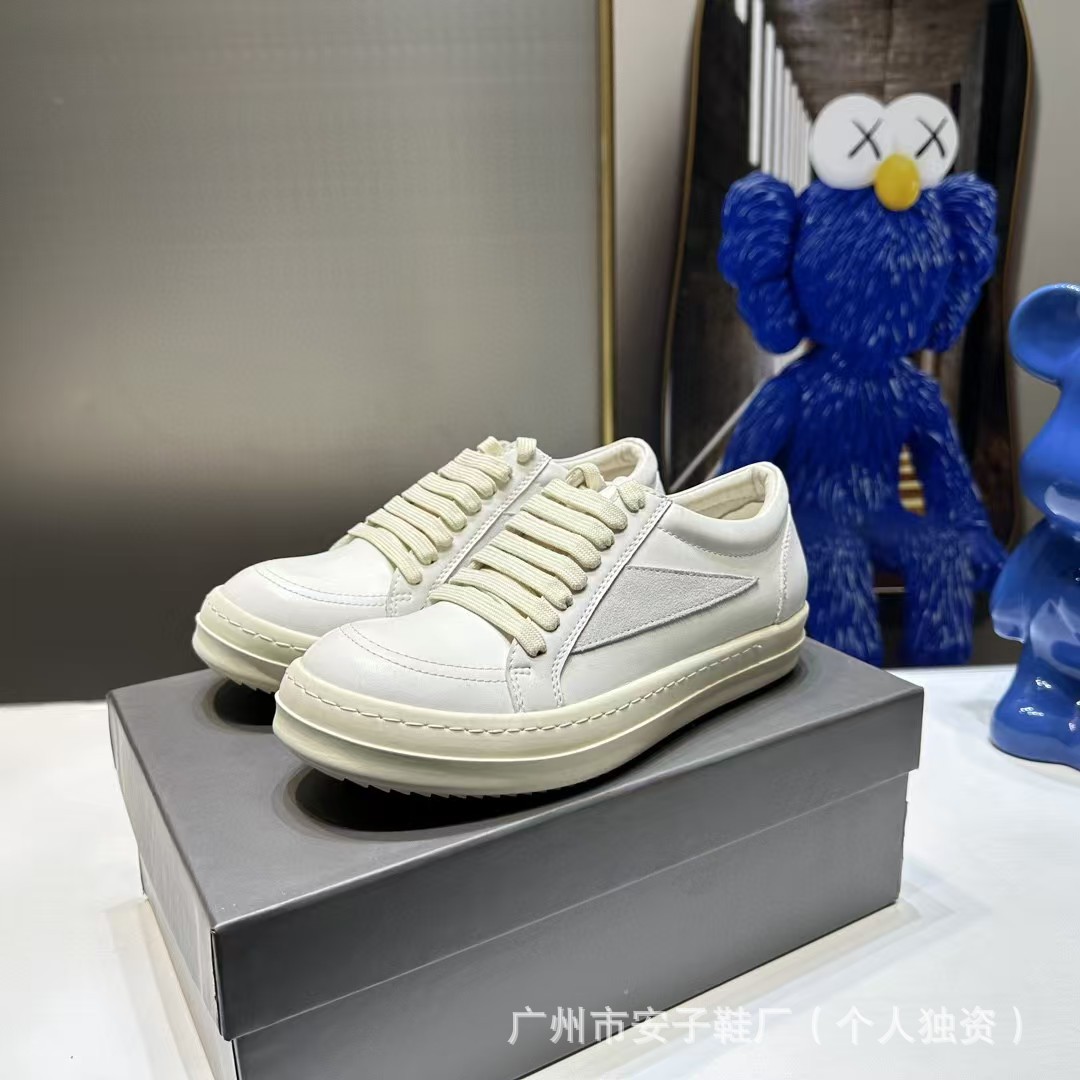 Rric High Quality Female Shoes Casual Sports Trend Thick Sole Couple Canvas Shoes Lace Up Black and White Board Shoes for Women