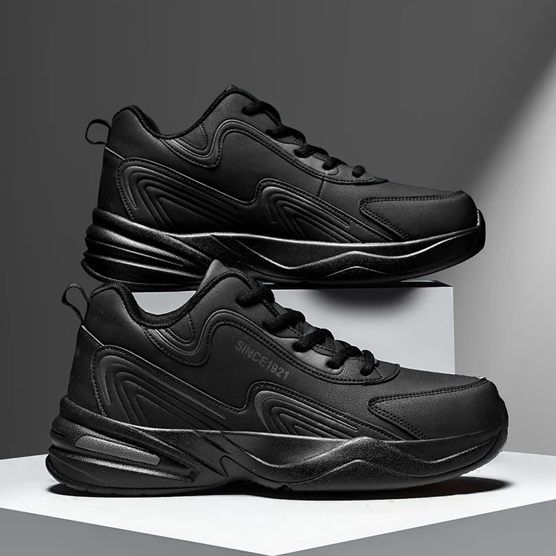 Men Sports Running Shoes Outdoor Walking Soft Casual Sneakers Fashion Designer Leather Sneaker Waterproof Men's Tennis Masculina