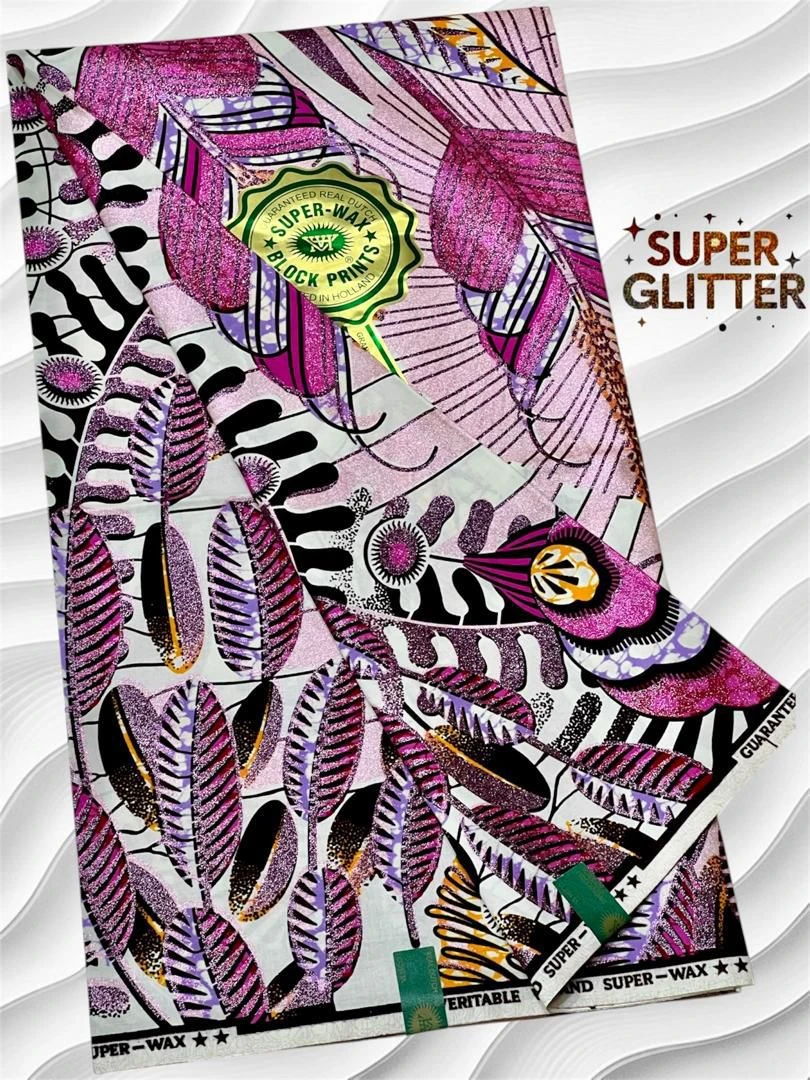 Shine Like Royalty: Original Super Glitter Grand Super Wax – Elite Atamfa Turmi for Stunning Dashiki & High-Fashion African Outfits