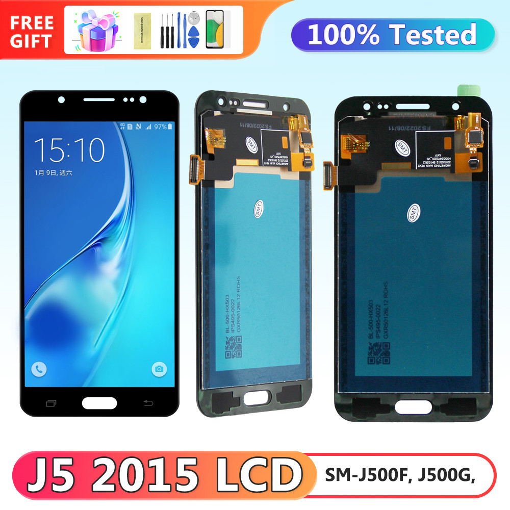 Super AMOLED J500 Display Screen, for Samsung Galaxy J5 J500 J500F J500G J500Y Lcd Display Digital Touch Screen Replacement