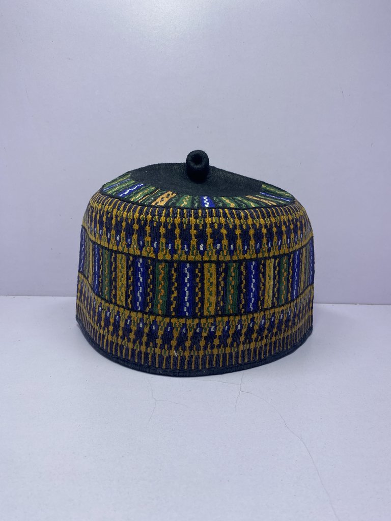 Orange Rawaram – Hausa/Fulani Cap, Kufi, Handwoven Cap, Zawa
