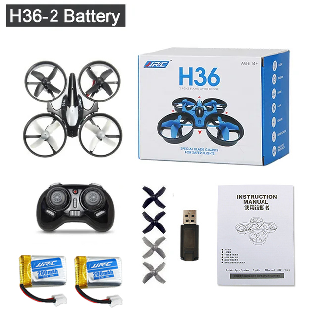 JJRC H36 Mini Drone 4Ch 6-Axis 3 Batteries Headless Mode Helicopter 360° Flip One-Button Return Rc Quadcopter Toys for Kids Gift