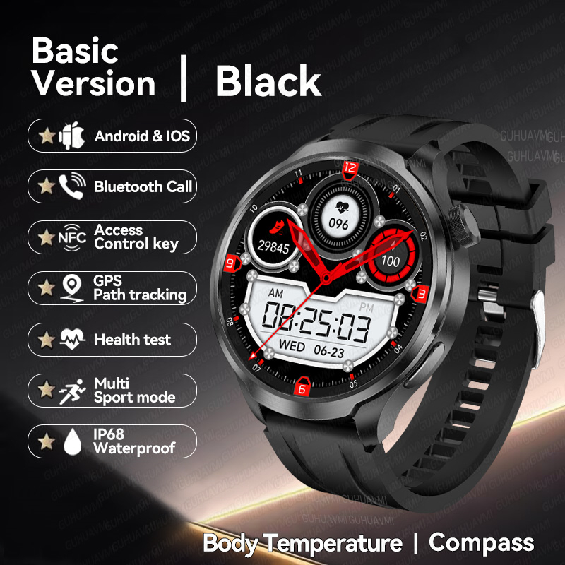 NEW GPS Outdoor fitness NFC Smart Watch Men 1.85 Inch AMOLED Screen  Bluetooth Call IP67 Waterproof Man Smart Watches Man 2025