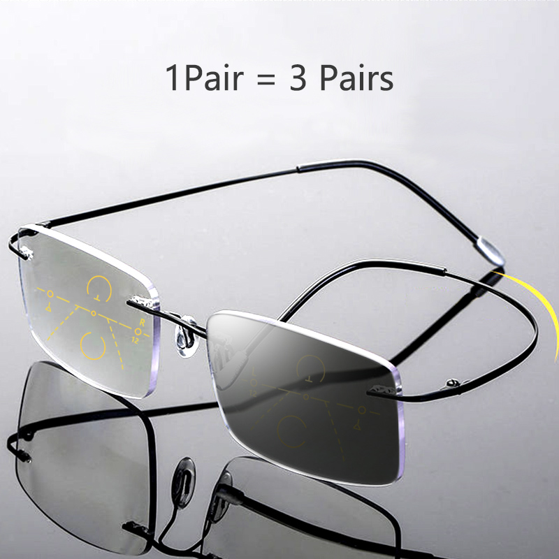 2021 Photochromism Progressive multifocal reading glasses men New Business reading glasses women anti-blue presbyopic glasses 1