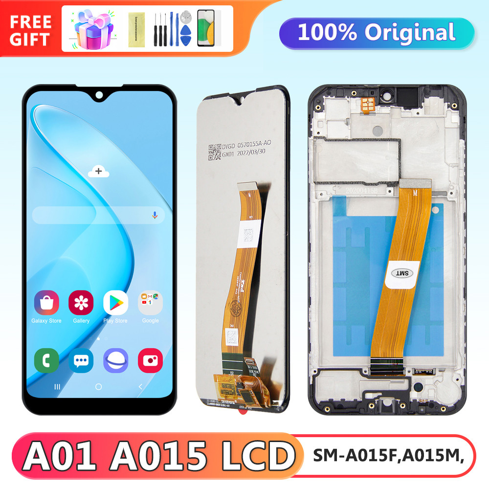 5.7'' A01 Display Screen, for Samsung Galaxy A01 A015 A015F A015G Lcd Display Digitzal Touch Screen with Frame Replacement