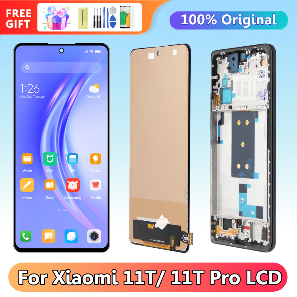 6.67" Screen for Xiaomi 11T Pro 2107113SG Lcd Display Touch Screen With Frame Digitizer for Xiaomi 11T 21081111RG Replacement