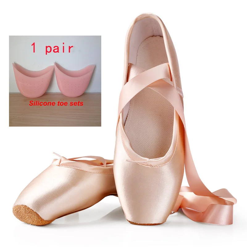 Ballet Dance Shoes Child and Adult Ballet Pointe Shoe Professional with Ribbons Shoes Woman Zapatos Mujer Sneakers Women Girls