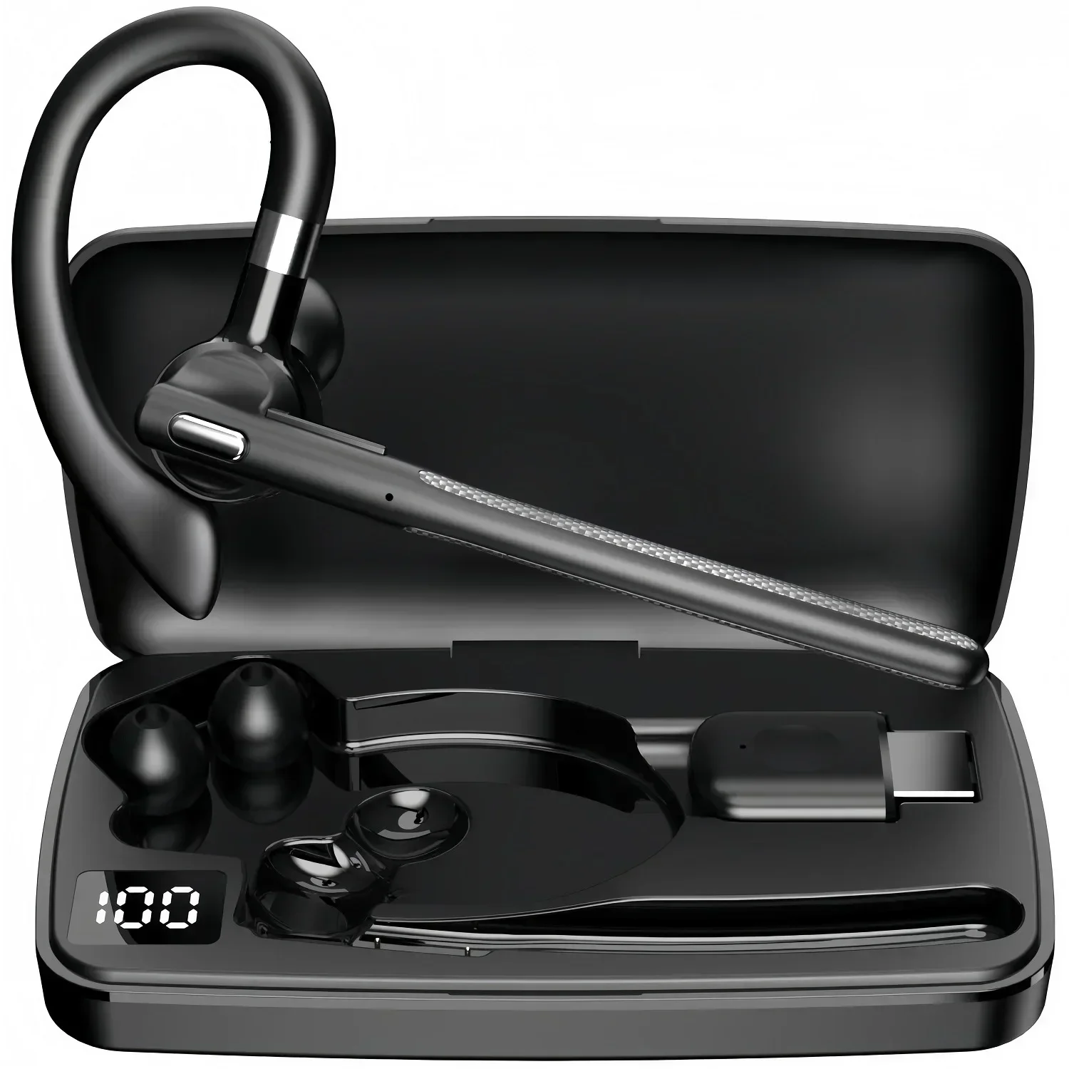 Bluetooth Earphones 5.4 Headphones Stereo Handsfree Noise Canceling Wireless Business Headset With Dual- Mic for Trucker/Driver