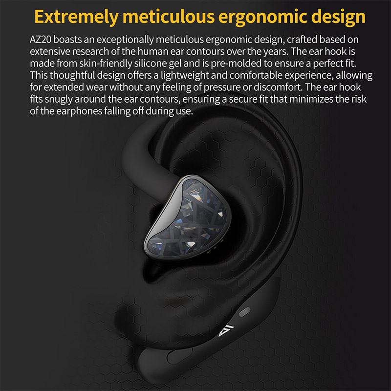 KZ-AZ20 Wireless earhook cable, compatible with Bluetooth 5.3 Snapdragon sound technology, HD audio, PIN C update