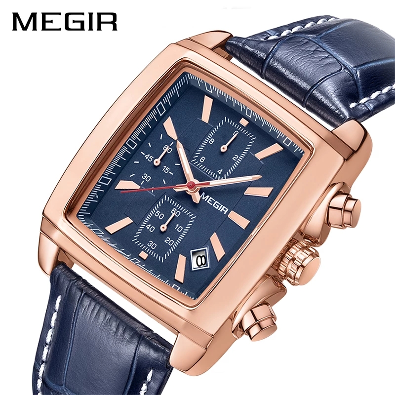 MEGIR Brand Special Offer Chronograph Quartz Watch Silicone Strap Waterproof Luminous Hands Date Men Wristswatches Relogio