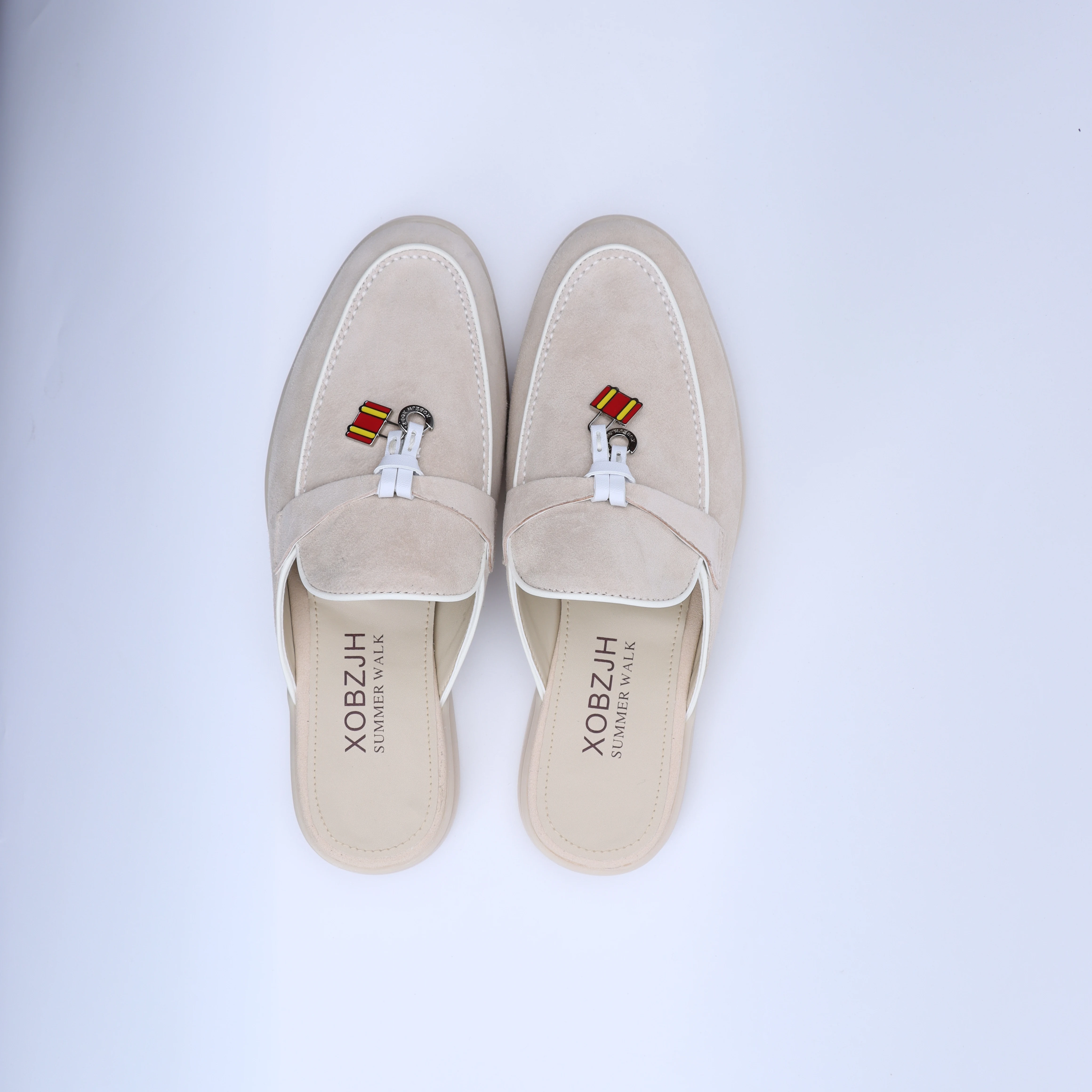 No Logo-Luxury Designer Tassel Suede Leather Loafers for Women 2025 Slip On Slippers Flat Shoes Work Walking Shoes High Quality