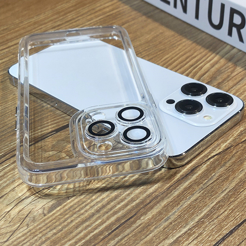 2023 New Transparent Acrylic Shockproof Armor Case For iPhone 14 13 12 Mini 11 Pro Max X XR XS 7 8 Plus Clear Bumper Hard Cover